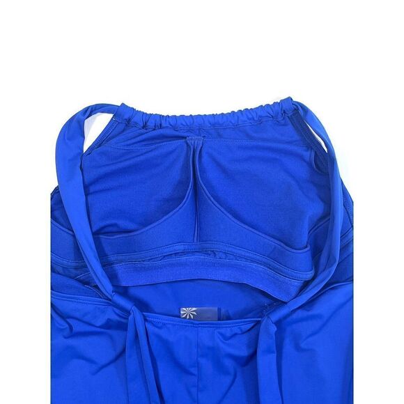 Athleta Womens Size Medium Kokomo Solid Blue Swim Dress Stretch Mini Short Water - Picture 7 of 14